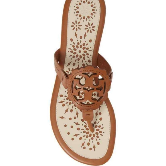 Tory Burch Leather Scalloped Miller Sandals - Picture 14 of 14